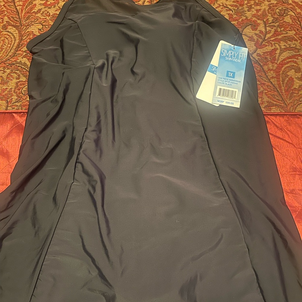 Simply Fit Black Dress Swim Suit